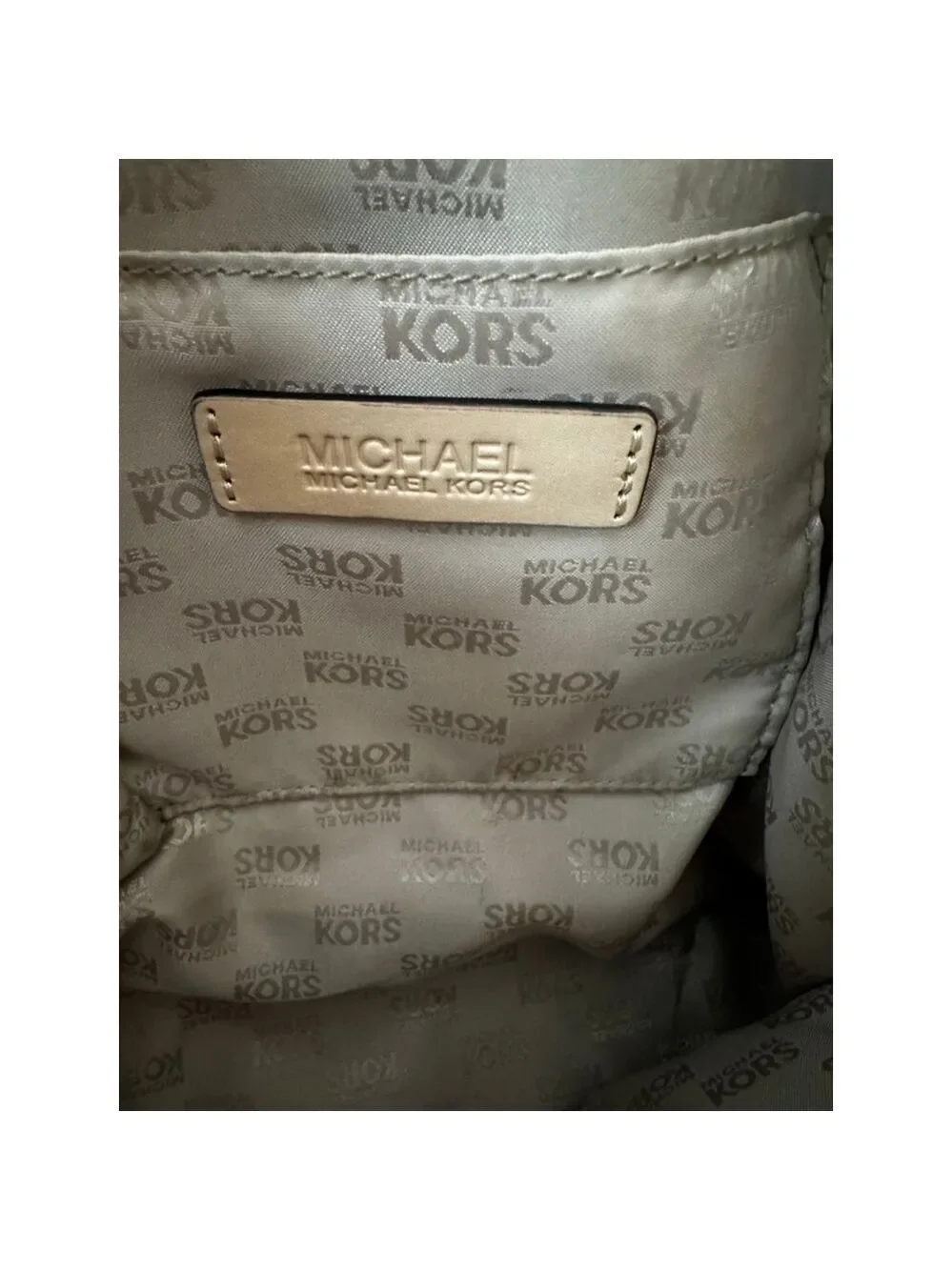 Women's Michael Kors White & Beige Monogram Tote Bag, One Size